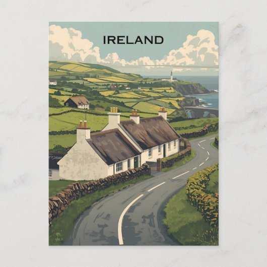 Irland Hütte Postkarte (Vorderseite)
