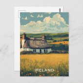 Irland Hütte Postkarte (Vorne/Hinten)