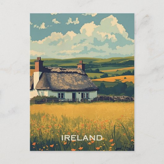Irland Hütte Postkarte (Vorderseite)