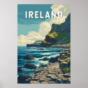 Irland Illustration Reise Kunst Vintage Poster
