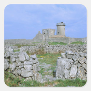 Irland, Inishmore, Aran Island, Dun Aengus Fort Quadratischer Aufkleber