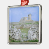 Irland, Inishmore, Aran Island, Dun Aengus Fort Silbernes Ornament (Links)