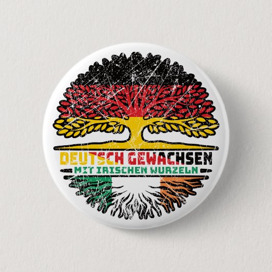 Irland Irisch Deutsch Deutschland Baum Wurzel Button (Vorderseite)