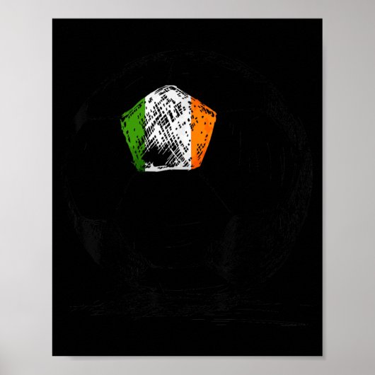 Irland Irisch Eire Flagge Design auf Fußball Poster (Vorne)