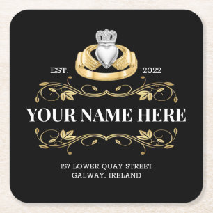 Irland Irish Claddagh Ring Style Design Square Rechteckiger Pappuntersetzer