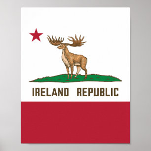 Irland Irish Elk Flag Giant Deer Poster