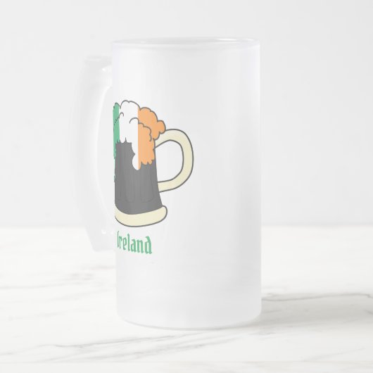 Irland Irish Flag Beer Mattglas Bierglas (Vorderseite Links)
