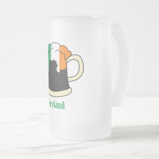 Irland Irish Flag Beer Mattglas Bierglas (VorderseiteRechts)