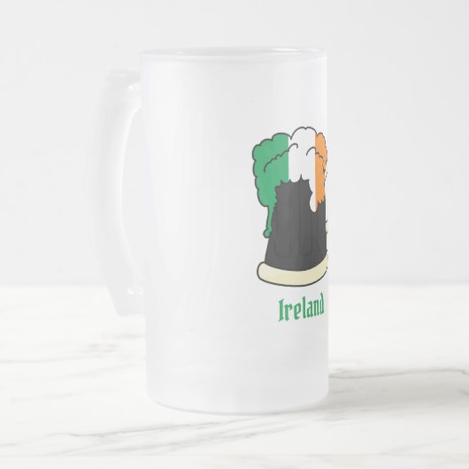 Irland Irish Flag Beer Mattglas Bierglas (Vorderseite Links)