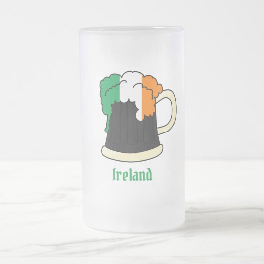 Irland Irish Flag Beer Mattglas Bierglas (Mittel)