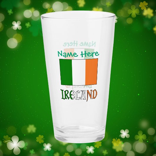 Irland: Irish Flag Green Personalization Drinks Glas