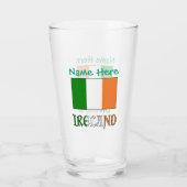 Irland: Irish Flag Green Personalization Drinks Glas (Rückseite)