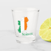 Irland Irish Flag Map Gaelic Sláinte Cheers Schnapsglas (Vorderseite)