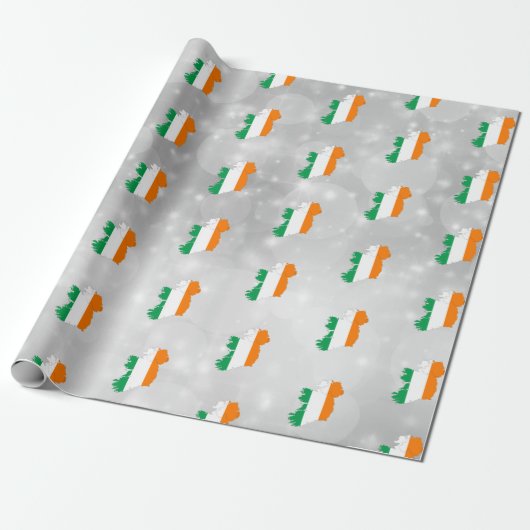Irland Irish Flag Map Wrapping Paper Geschenkpapier (Ungerollt)
