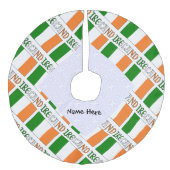 Irland Irish Flag Tiled Personalisiert Leinenimitat Weihnachtsbaumdecke (Vorderseite)