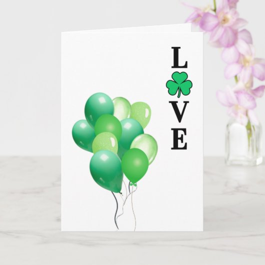 Irland Irland LIEBE Green Balloon Fun Karte (Orchidee)