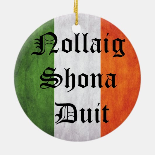 Irland, Irland, Weihnachten, irische Flagge Keramik Ornament (Hinten)