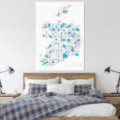 Irland Karte| Crystal Diamond Style Artwork Leinwanddruck (Insitu (Schlafzimmer))