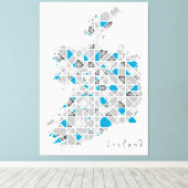 Irland Karte| Crystal Diamond Style Artwork Leinwanddruck (Insitu (Holzboden))