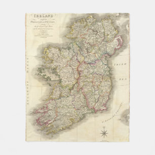 Irland-Karte Fleecedecke