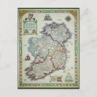 Irland Karte - Irish Eire Erin Historic Map