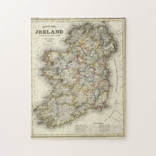Irland Karte - Irish Eire Erin Historic Map Puzzle