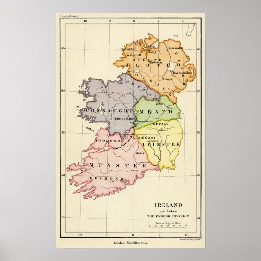 Irland Karte Poster (Vorne)