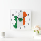 Irland-Karte Quadratische Wanduhr (Zuhause)