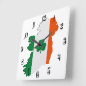 Irland-Karte Quadratische Wanduhr (Winkel)
