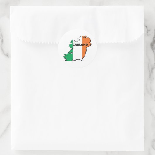Irland Karte Runder Aufkleber (Tasche)