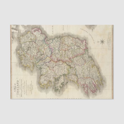 Irland-Karte Seidenpapier (Vorderseite)
