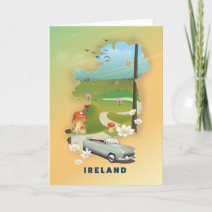 Irland Karte Vintage-Reiseposter
