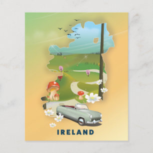 Irland Karte Vintage-Reiseposter