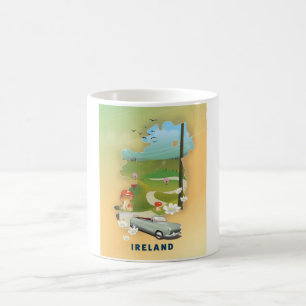 Irland Karte Vintage-Reiseposter Kaffeetasse