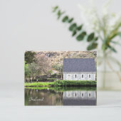 Irland, Kirche, Steinmauer, See, Fotografie Postkarte (Stehend Vorderseite)