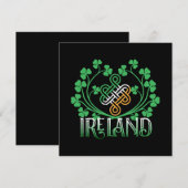 IRLAND-KLEEBLATT EINLADUNG (Vorne/Hinten)