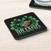IRLAND-KLEEBLATT GETRÄNKEUNTERSETZER (Linke Seite)