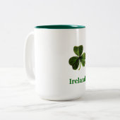Irland-Kleeblatt - Kaffee-Tasse (groß) Zweifarbige Tasse (Vorderseite Links)