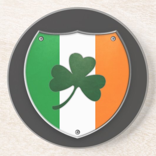 Irland-Kleeblatt-Schild-Untersetzer Untersetzer (Vorne)