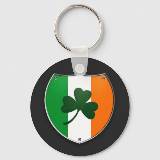 Irland Kleeblatt Shield Schlüsselanhänger (Vorderseite)