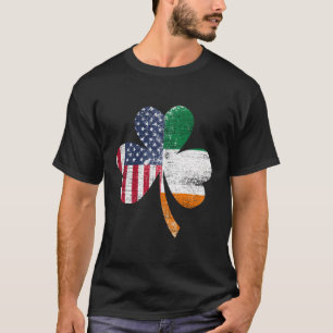 Irland Kleeblatt St Patricks Day Irish Us Flag T-Shirt