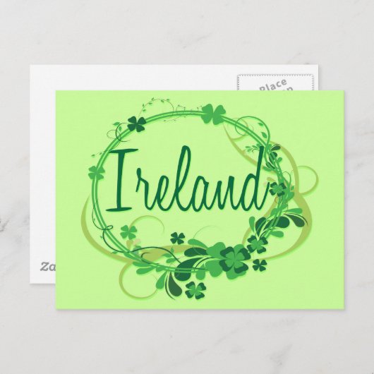 Irland Kleeblatts Postkarte (Vorne/Hinten)