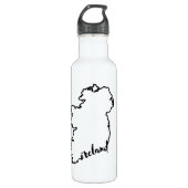 Irland Kontur mit Irland Script Modern Edelstahlflasche (Vorderseite)