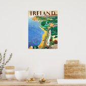 Irland, Küste, Vintage Reiseplakat Poster (Küche)