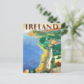 Irland, Küste, Vintage Reiseplakat Postkarte (Stehend Vorderseite)