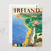 Irland, Küste, Vintage Reiseplakat Postkarte (Vorne/Hinten)