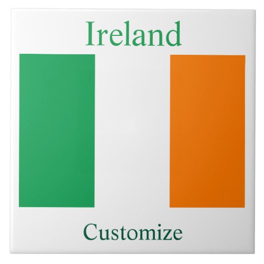 Irland Landesflagge Thunder_Cove Fliese (Vorderseite)