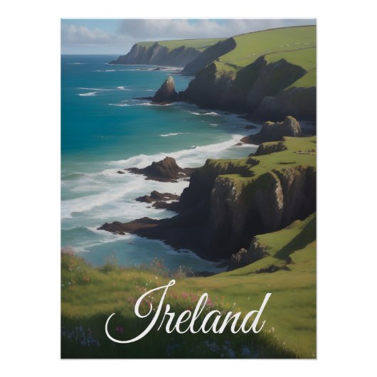 Irland Landschaft Reiseplakat Poster (Vorderseite)