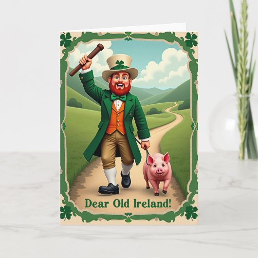 Irland Leprechaun-Feierkarte Karte (Vorderseite)
