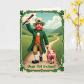 Irland Leprechaun-Feierkarte Karte (Gelbe Blume)